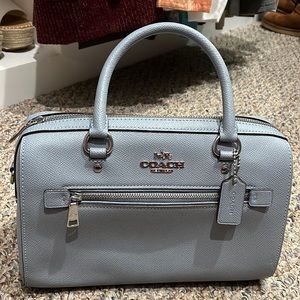 Coach light blue leather shoulder bag